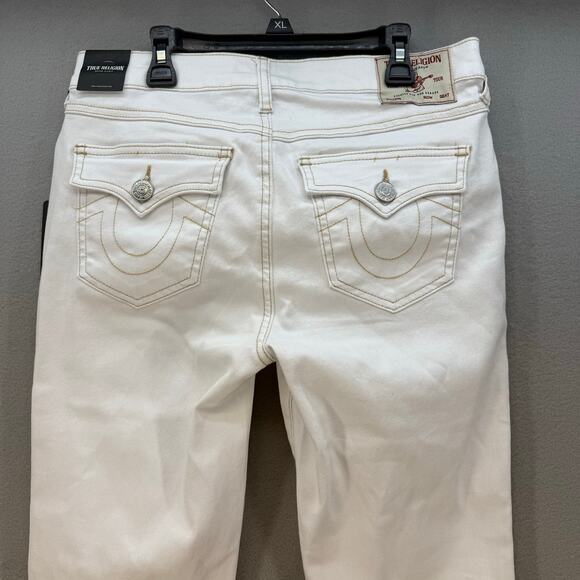 True Religion Jeans Women's 29 Optic White Becca Mid Rise Bootcut Western NWT - Picture 3 of 16